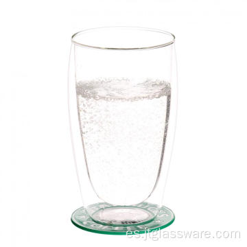Vaso de vidrio termo de doble pared para taza de agua